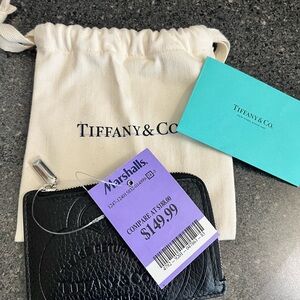 Tiffany & Co. Black Textured Leather Pouch
